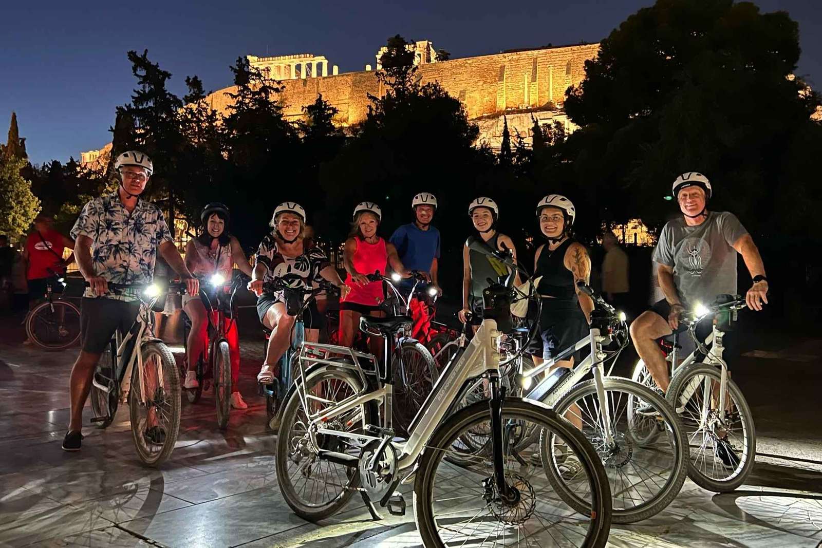 Atene: tour panoramico di 2 ore in bicicletta elettrica dopo il tramonto