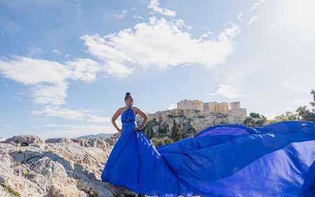 Atene: servizio fotografico con abito fluente