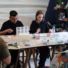 Atene: laboratorio di mosaico nel quartiere di Gazi